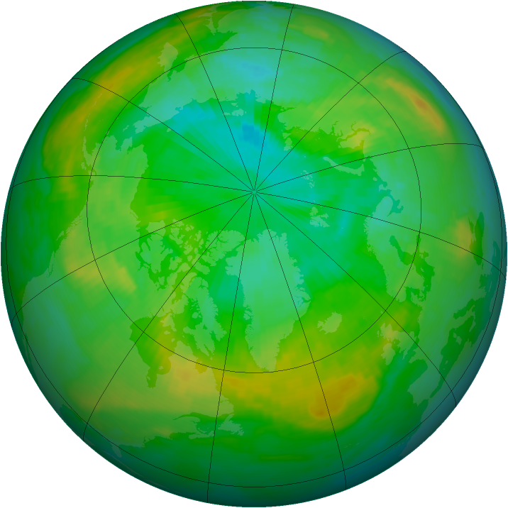 Arctic ozone map for 22 July 1988